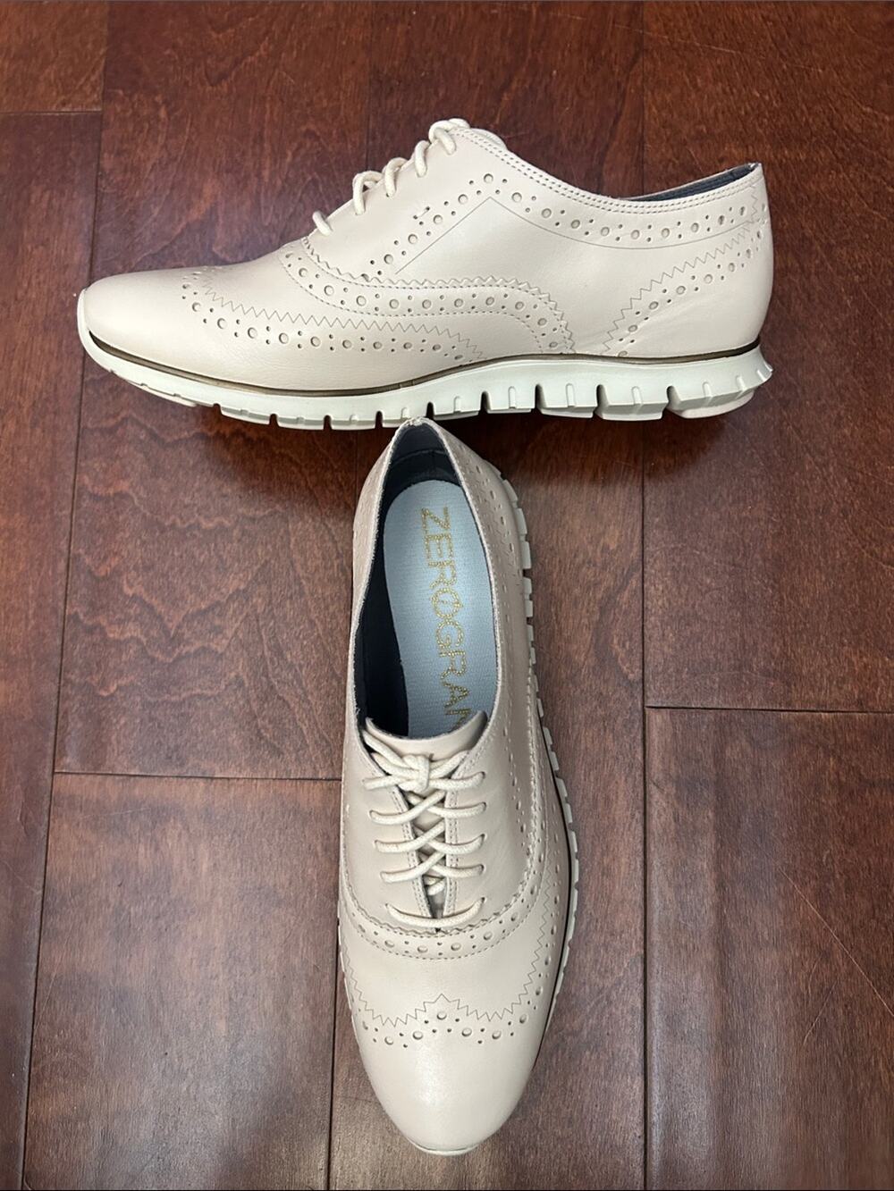 Cole Haan Women’s GRAND.OS Wingtip Oxfords in Light Neutral, Size 7